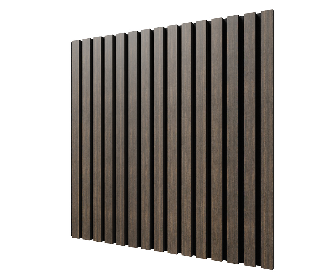 МДФ стеновая панель акустическая Cosca Decor Монако Дуб Маррон Коричневый черный войлок 600×600×21